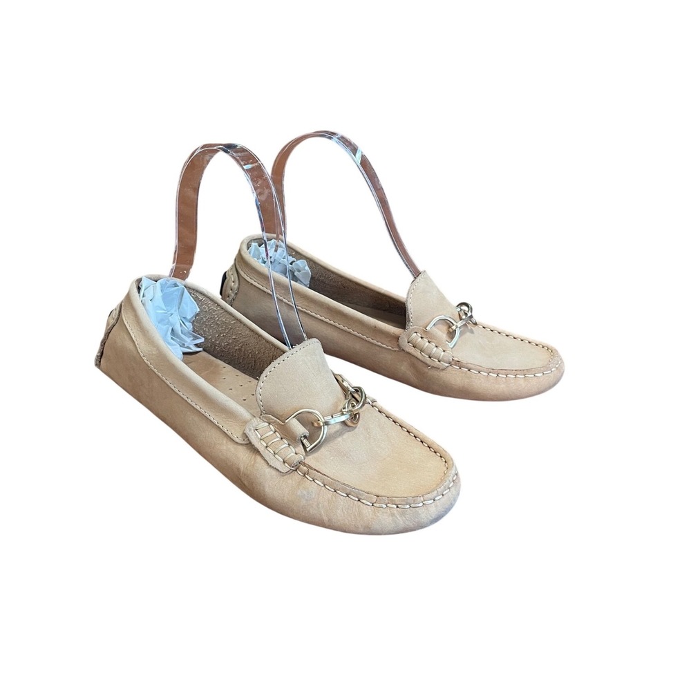 Saks Fifth Avenue Tan Leather Horsebit Driving Loafers Made in Brazil EV-3207 6B